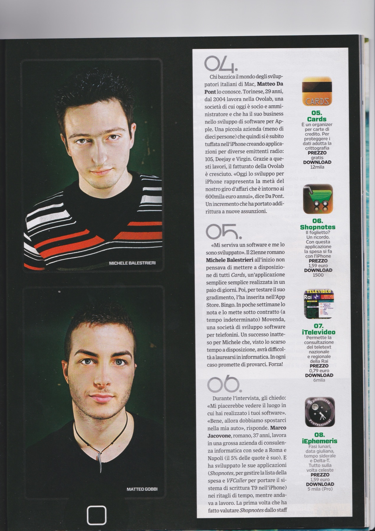 Wired print feature about Matteo Gobbi